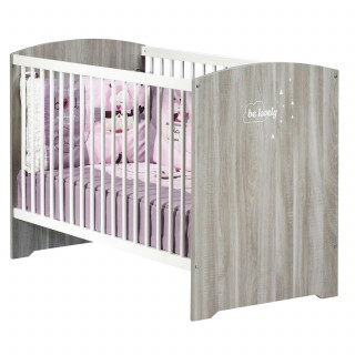 Lit bébé Smile - Sauthon - 60 x 120 cm - Blanc et gris