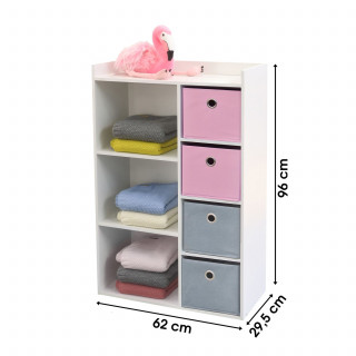 Meuble de rangement enfant 3 Niches Girl - 62 x H. 96 cm - Rose