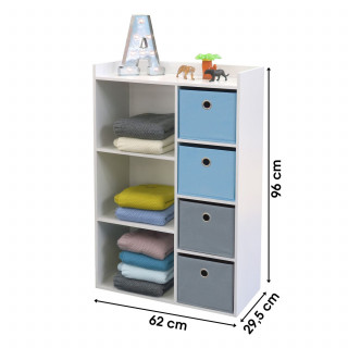 Meuble de rangement enfant 3 Niches Boy - 62 x H. 96 cm - Bleu