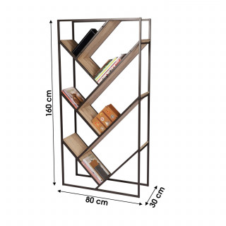 Bibliothèque industrielle Dock - L. 80 x H. 160 cm - Marron