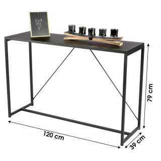 Console design en métal Madison - L. 120 x H. 79 cm - Noir