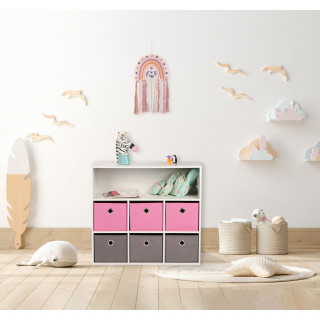 Meuble de rangement enfant 6 Cases Girl - 76 x H. 70 cm - Rose