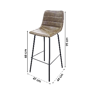 Tabouret de bar industriel Brooklyn - H. 92 cm - Kaki