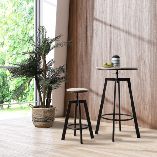 Tabouret de bar industriel Dock - Noir