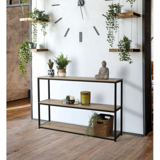 Etagère bibliothèque design industriel Loft - L. 120 x H. 80 cm - Noir