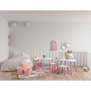 Coiffeuse enfant avec miroir et tabouret Sweet Licorne