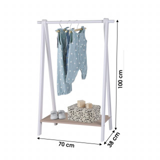 Penderie Dream pour enfant - H. 100 cm. - Bois et Blanc