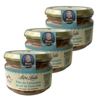 Lot 3x Pâté de campagne au sel de Guérande - Pot 180g