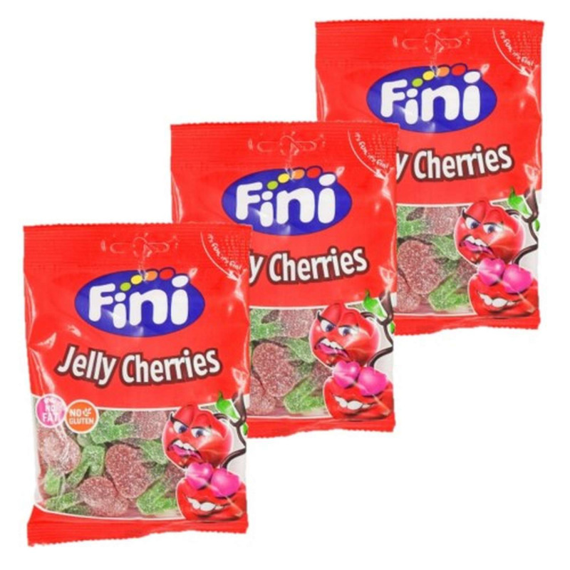 Lot 3x Bonbons Jelly cherries Halal - Sachet 270g