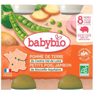 Pot pomme de terre, petits pois et jambon - 2x200g - Pack 400g