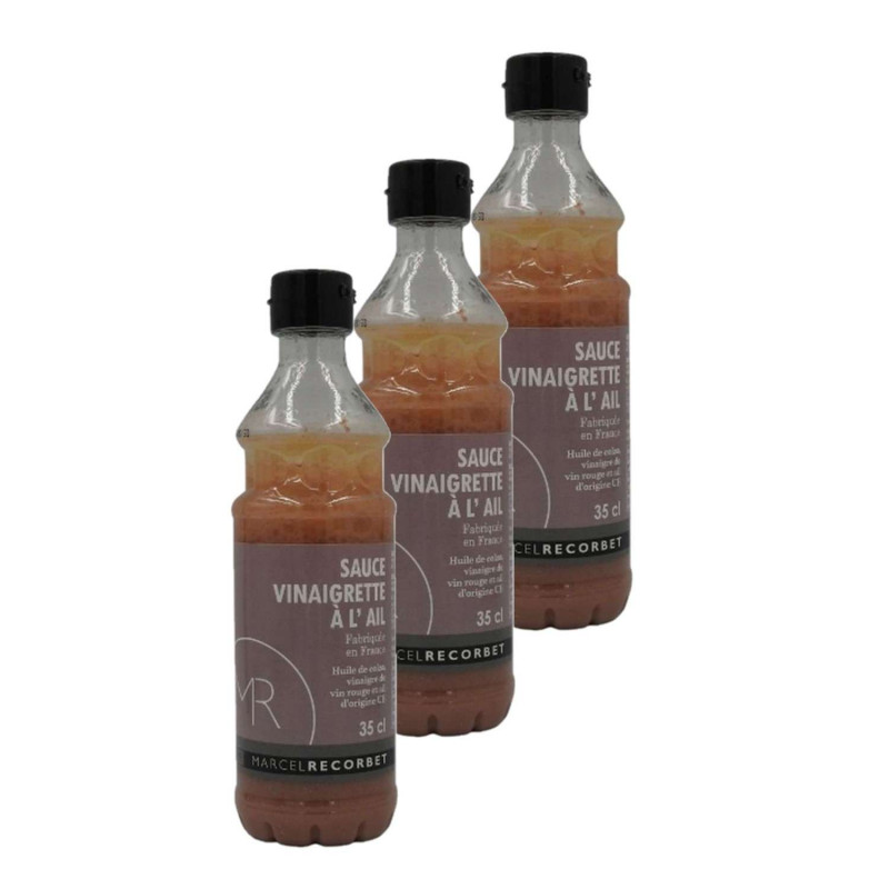 Lot 3x Sauce vinaigrette à l'ail - Bouteille 350g