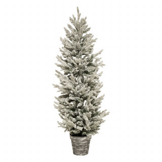 Sapin de Noël artificiel en pot FROSTY - H. 150 cm - Blanc