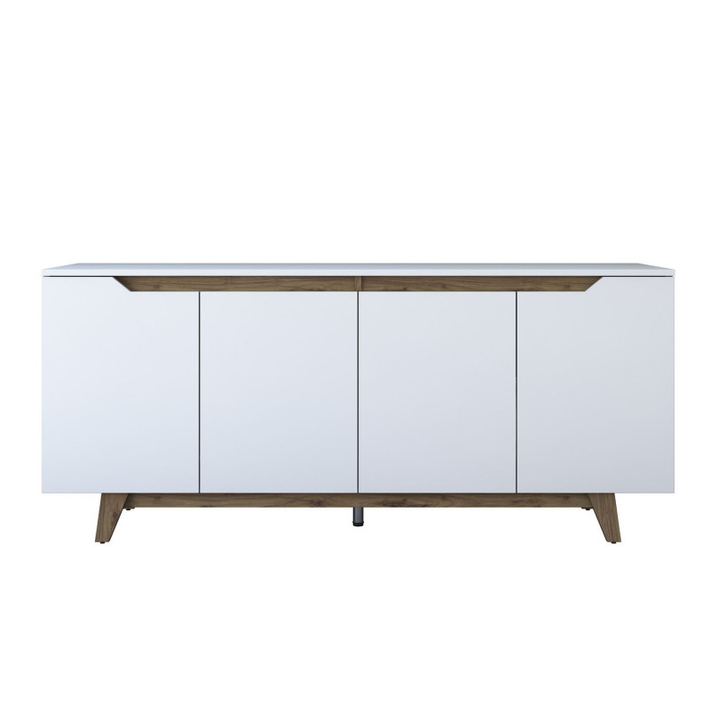 Buffet 4 portes en bois LUCAS - Blanc