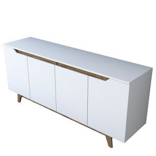 Buffet 4 portes en bois LUCAS - Blanc