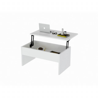 Table basse relevable en bois - Blanc