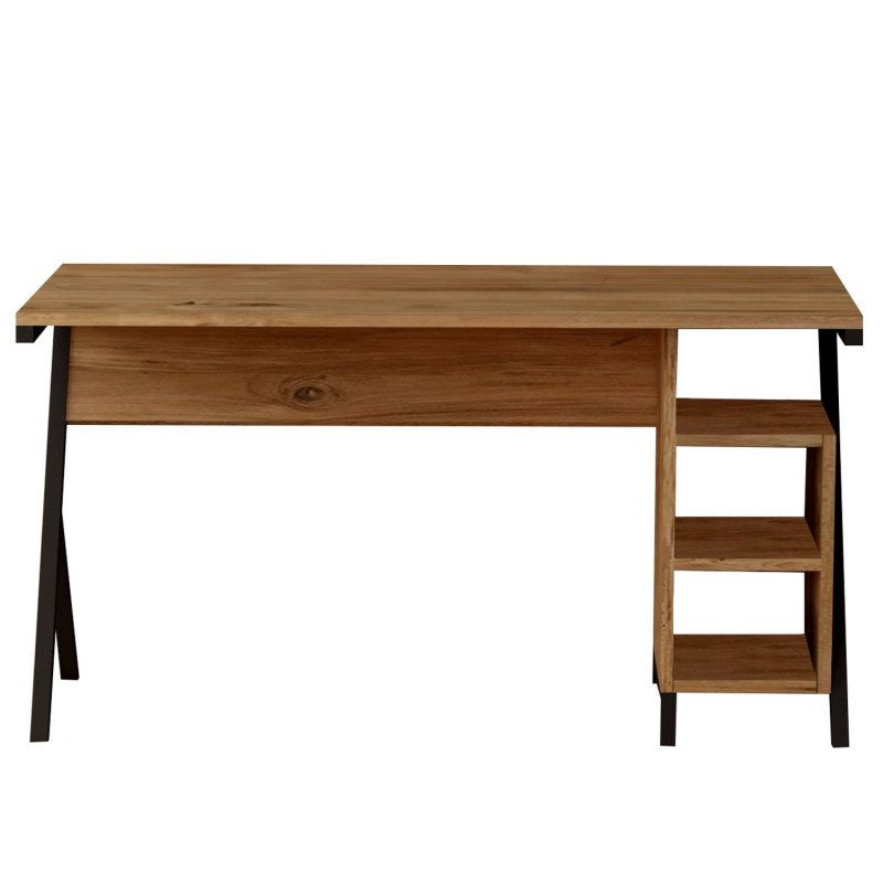 Bureau en bois et métal ARTHUR - Marron et noir