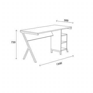 Bureau en bois et métal ARTHUR - Marron et noir