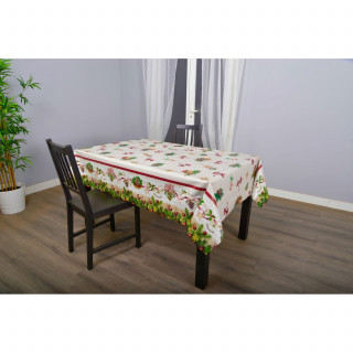 Nappe en toile cirée rectangulaire NŒUDS - 140 x 250 cm - Ecru