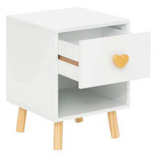 Table de chevet 1 tiroir en bois AMOUR - Blanc