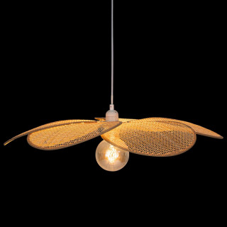 Suspension en bois et acier PETALES - Diam 62 cm - Beige