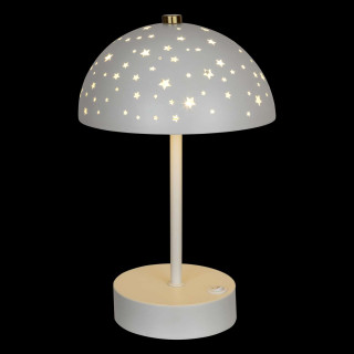 Lampe champignon ETOILES - H. 26 - Blanc