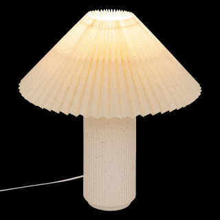 Lampe cylindre en céramique - H. 38 cm - Beige