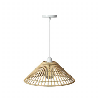 Suspension cône en bambou naturel - Diam 36 cm - Beige