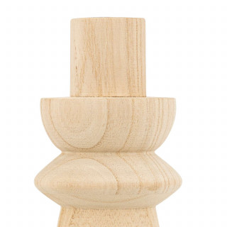 Duo de bougeoirs en bois - Beige