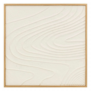 Tableau en relief VAGUES - 80 x 80 cm - Blanc