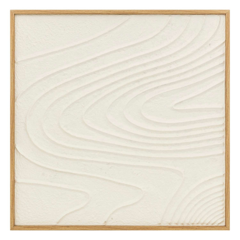 Tableau en relief VAGUES - 80 x 80 cm - Blanc