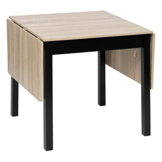 Table extensible 2 à 6 places en bois - Beige et noir