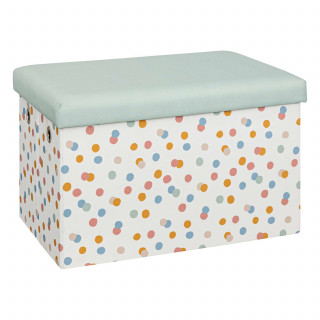 Pouf de rangement pliant POIS - Bleu