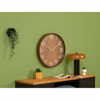 Horloge en bois - Diam 55 cm - Marron