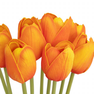 Bouquet de tulipes artificielles - H. 48 cm - Orange