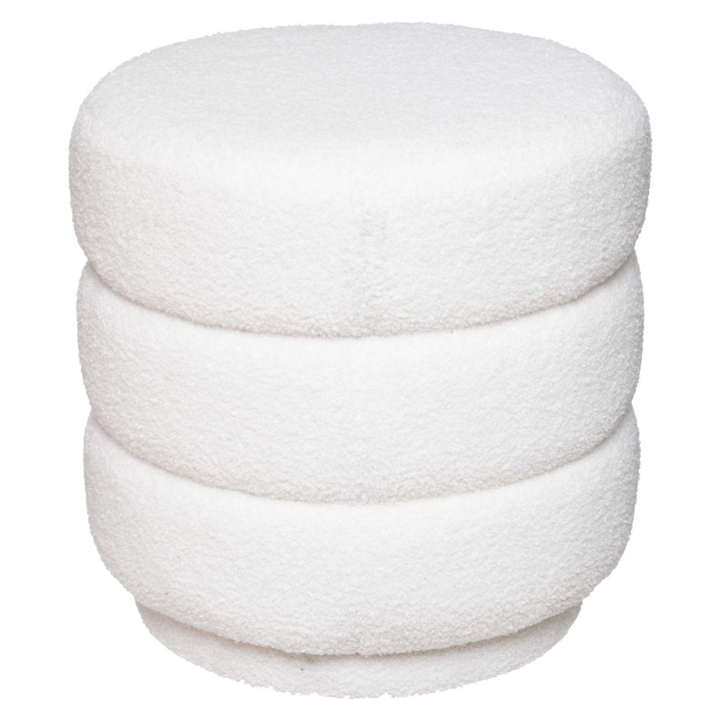 Pouf en bouclette KEMI - Blanc