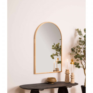 Miroir arche en bois - 60 x 90 cm - Beige