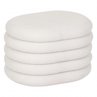 Pouf de rangement en bouclette GUILIA - Blanc