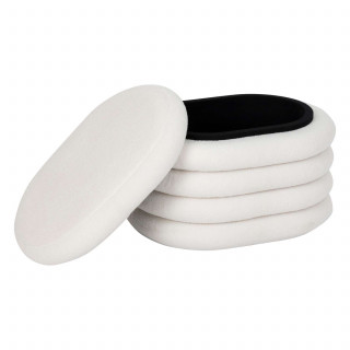 Pouf de rangement en bouclette GUILIA - Blanc