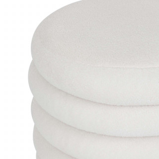 Pouf de rangement en bouclette GUILIA - Blanc