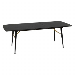 Table à manger extensible en bois pour 6 à 8 personnes AUBREY - Noir