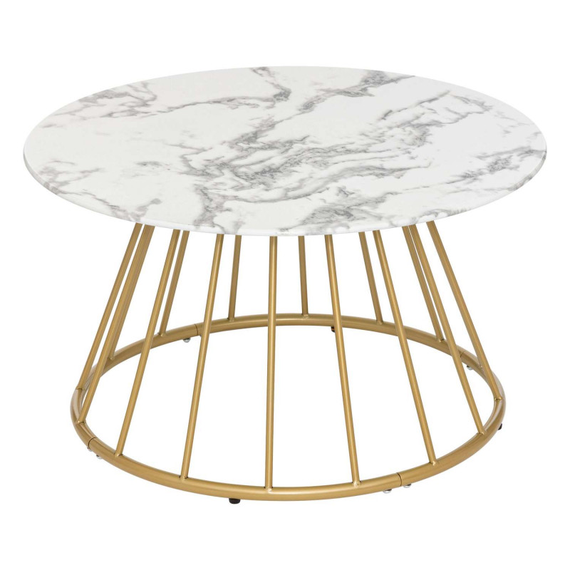 Table basse effet marbre RAYO - Blanc