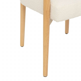 Fauteuil de table en bouclette ADRIA - Blanc