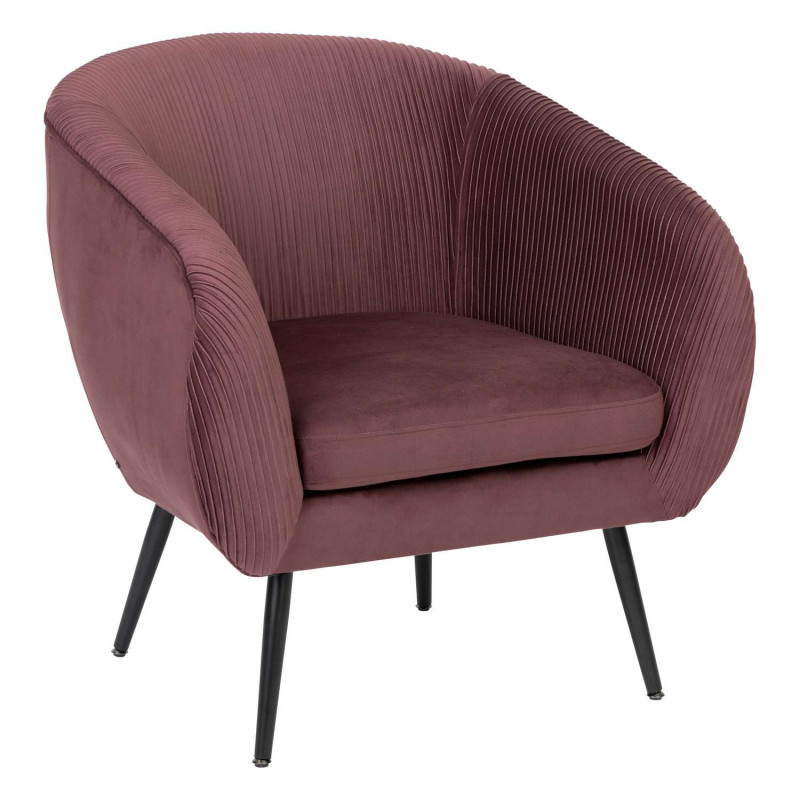 Fauteuil en velours SOLARO - Prune