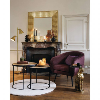 Fauteuil en velours SOLARO - Prune