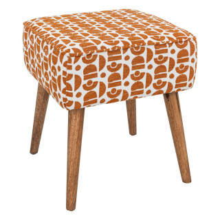 Tabouret d'appoint en tissu jacquard CHIARA - Orange