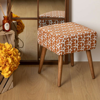 Tabouret d'appoint en tissu jacquard CHIARA - Orange