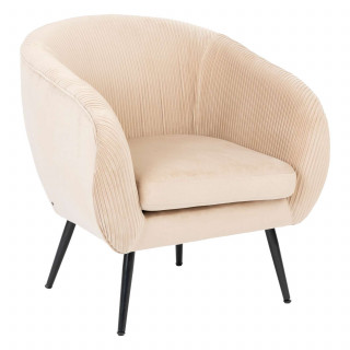 Fauteuil en velours SOLARO - Beige