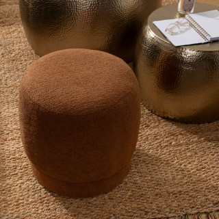 Pouf en bouclette AMEA - Orange