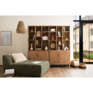 Bibliothèque 2 portes en bois SABOR - Beige