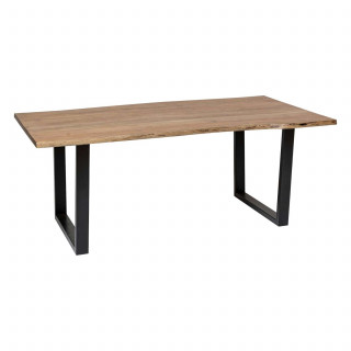 Table à manger en bois pour 8 personnes SKIDAL - Marron et noir